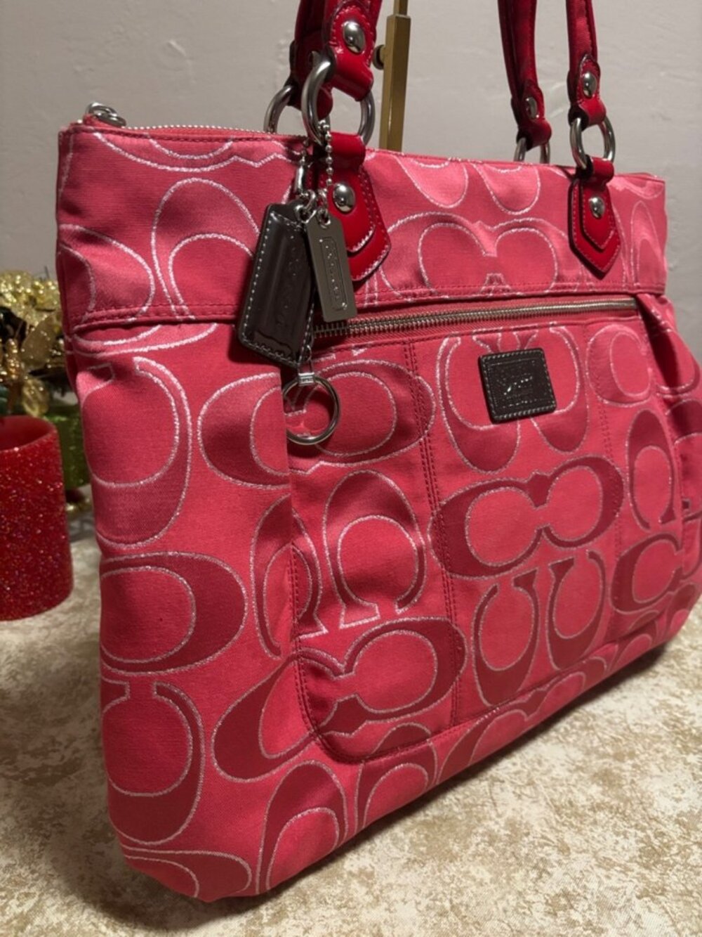 Coach Poppy Signature Shoulder Tote - Picture 3 of 12